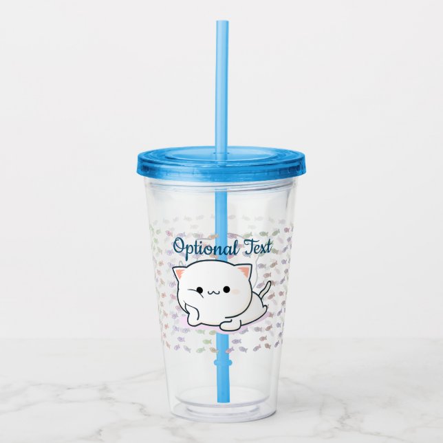 Vaso Acrílico Cheeky Kawaii Style Kitten (Anverso)
