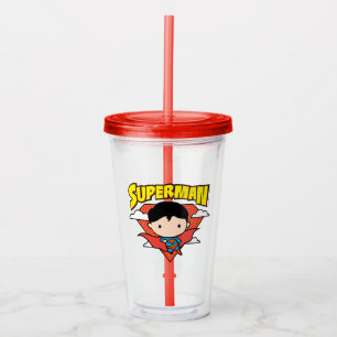 Vaso Acrílico Cheet Superman Polka Dot Shield y Name