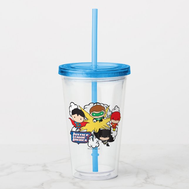 Vaso Acrílico Chibi Justice League of America Explosión 2 (Anverso)