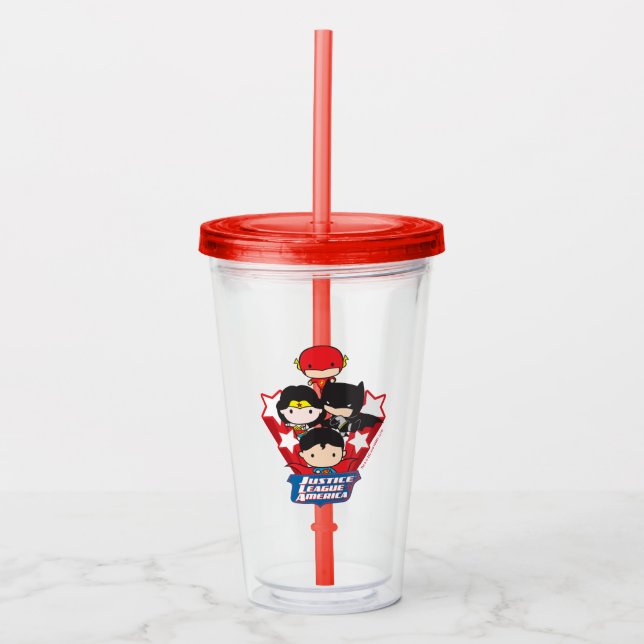 Vaso Acrílico Chibi Justice League of America Stars 2 (Anverso)