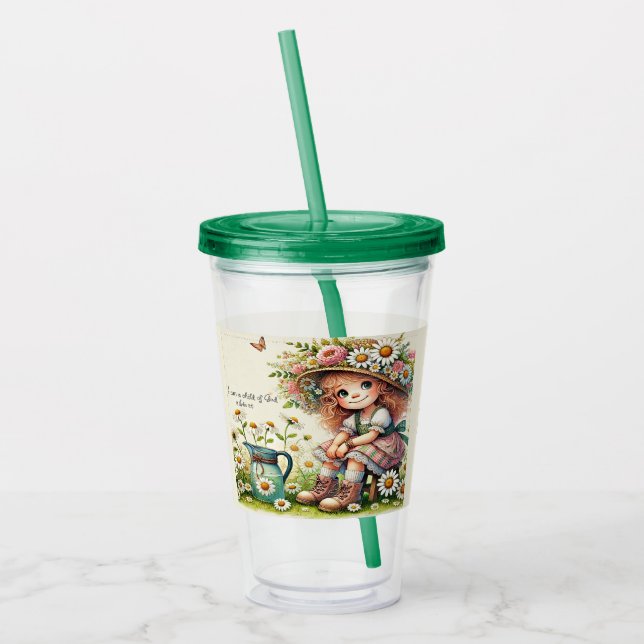 Vaso Acrílico Chica de la margarita de Dios (Izquierda)