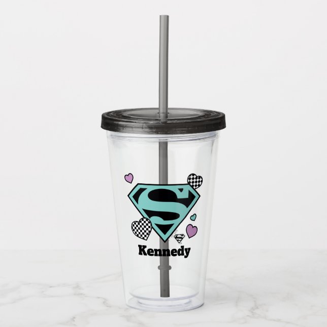 Vaso Acrílico Chica de patinaje Supergirl Hearts S-Shield