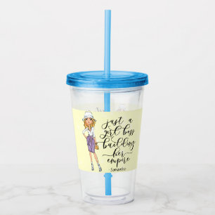 Vaso Acrílico Chica Jefe Glass de Blonde Lady Amarillo