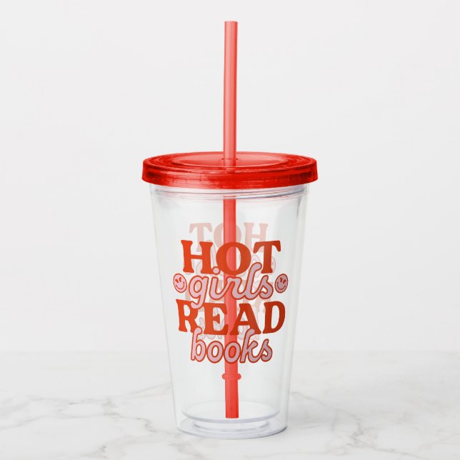 Vaso Acrílico Chicas Calientes Leen Libros (Anverso)