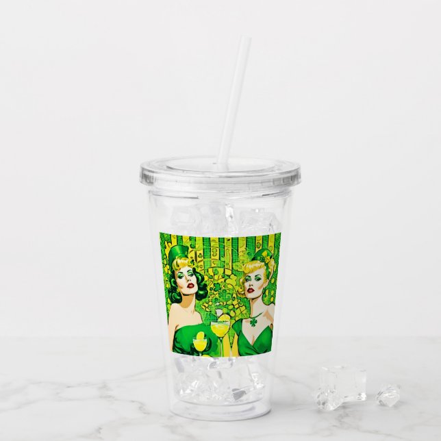 Vaso Acrílico Chicas de PopArt St Paddy (Reverso (hielo))
