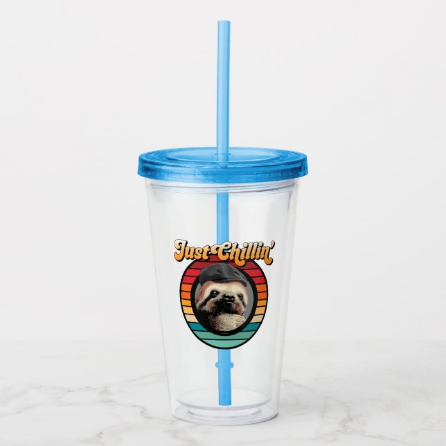 Vaso Acrílico Chillin’ Sloth (Anverso)
