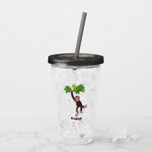 Vaso Acrílico Chimpancé lindo en personalizado colgante de la ju