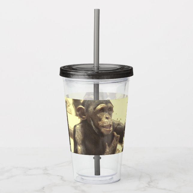 Vaso Acrílico Chimpancé metalizado (Anverso)