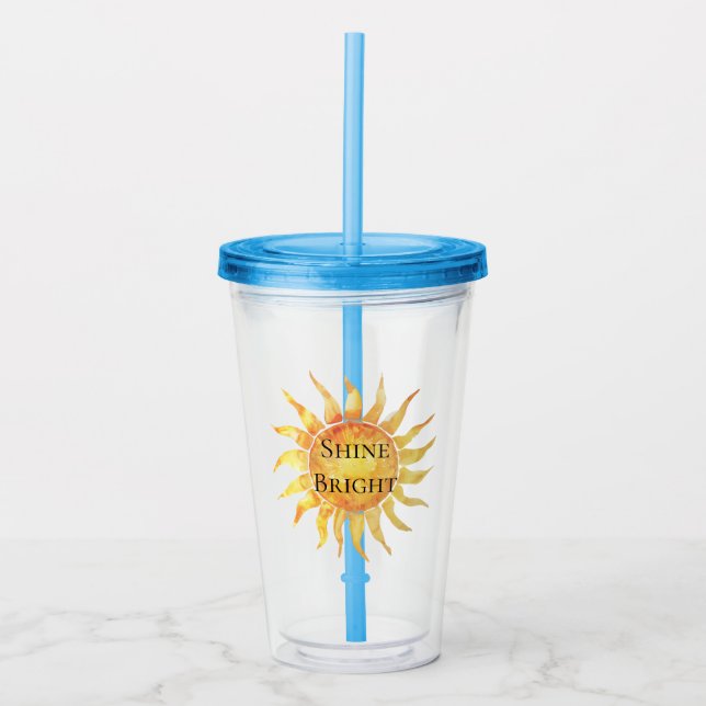 Vaso Acrílico Cielo Sol Brilla Brillante (Anverso)