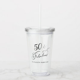 Vaso Acrílico Cincuenta fabulosos Monograma 50 cumpleaños
