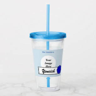 Vaso Acrílico Cinta de flores azules de Kenneth Yoncich