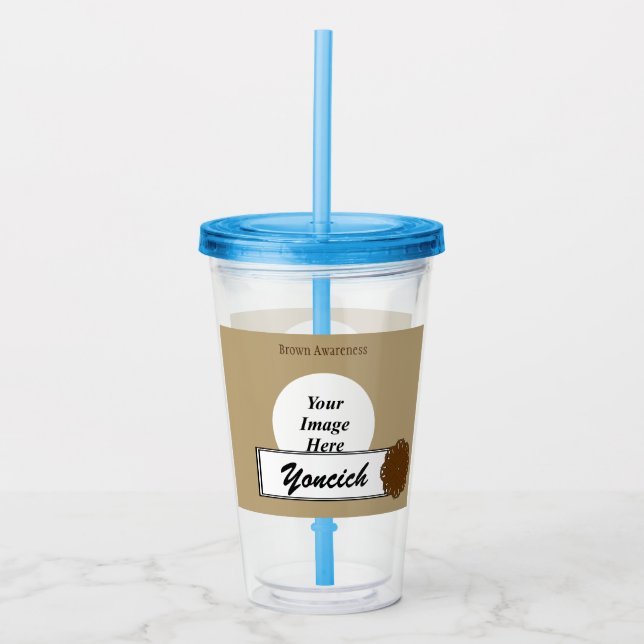 Vaso Acrílico Cinta de flores marrones de Kenneth Yoncich (Anverso)