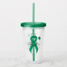 Vaso Acrílico Cinta de sensibilización de Jade con mariposa