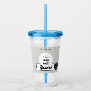 Vaso Acrílico Cinta negra de flores por Kenneth Yoncich
