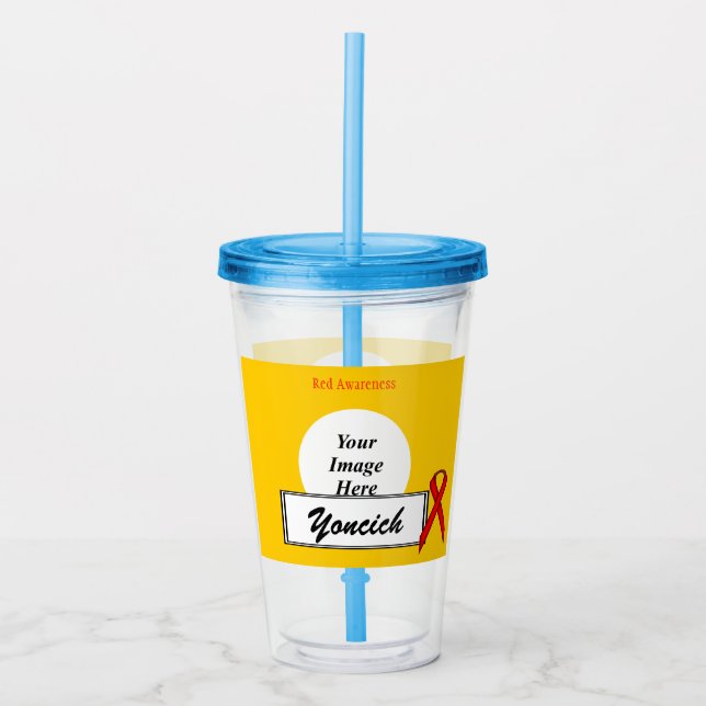 Vaso Acrílico Cinta roja estándar de Kenneth Yoncich (Anverso)