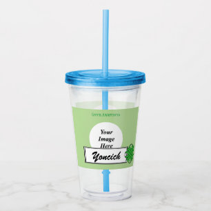Vaso Acrílico Cinta verde del trébol de Kenneth Yoncich