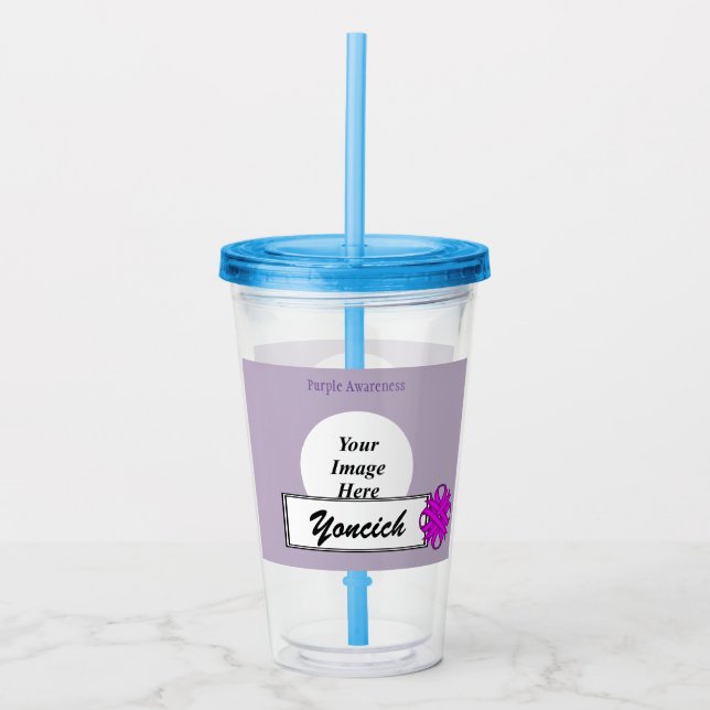 Vaso Acrílico Cinta violeta de Kenneth Yoncich (Anverso)