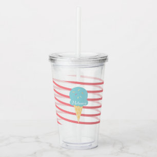 Vaso Acrílico Cintas de helado con Monograma