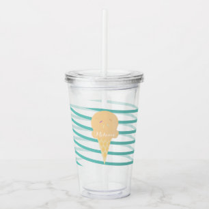 Vaso Acrílico Cintas de helado de monograma