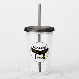Vaso Acrílico Cinturón negro de cuarto grado de artes marciales