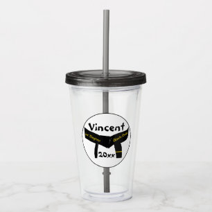Vaso Acrílico Cinturón negro de primer grado de artes marciales