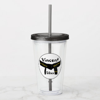 Vaso Acrílico Cinturón negro de primer grado de artes marciales
