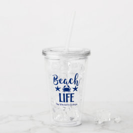 Vaso Acrílico Cita de Beach LIFE Azul veraniego náutico