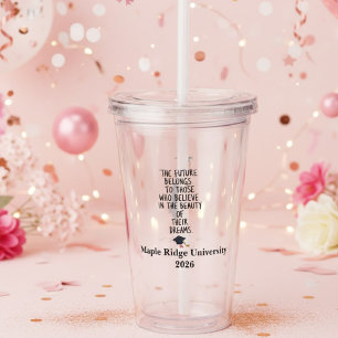 Vaso Acrílico Cita de graduación universitaria inspiradora
