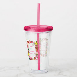 Vaso Acrílico Cita de la corona de flores de conejo