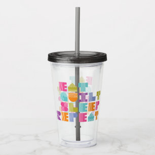 Vaso Acrílico Cita de las letras de molde del edredón del lunar