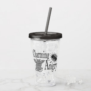 Vaso Acrílico Cita divertida de un pequeño gato endemoniado, enc