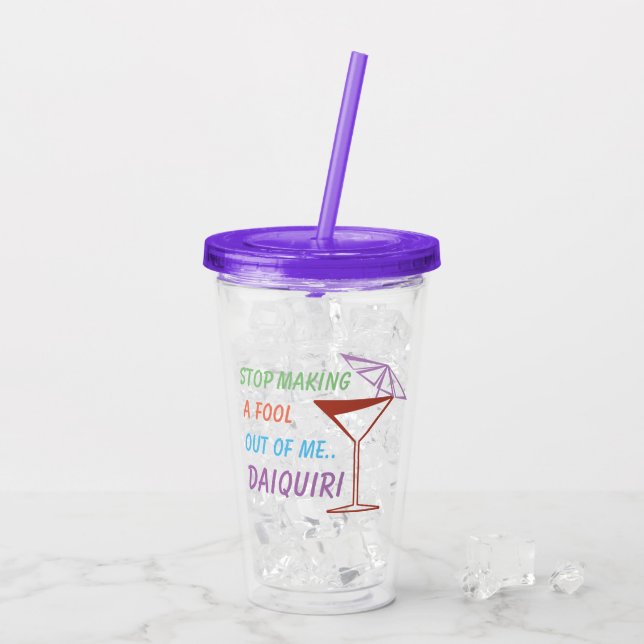 Vaso Acrílico Cita divertida del cóctel del daiquirí (Reverso (hielo))