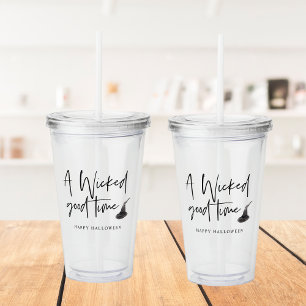 Vaso Acrílico Cita Moderna De Buen Momento   Feliz Halloween