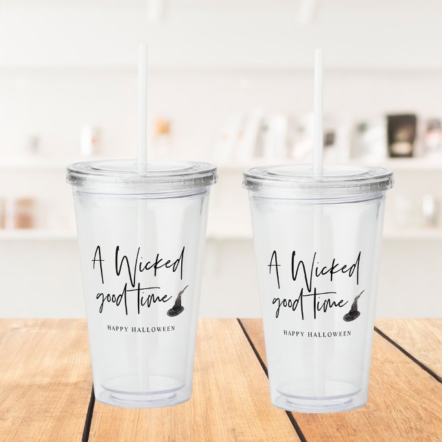 Vaso Acrílico Cita Moderna De Buen Momento | Feliz Halloween (Subido por el creador)