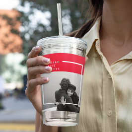 Vaso Acrílico Cita romántica y foto | Valentines Gift