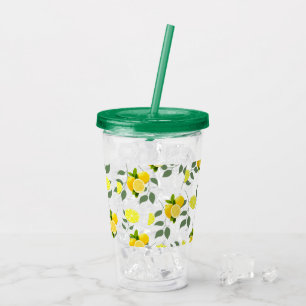 Vaso Acrílico Cítricos TROPICAL SUMMER FRUTA Naranja Lemon Slice