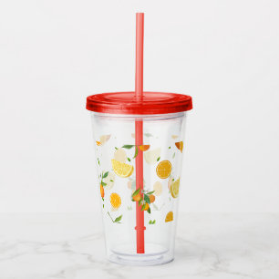 Vaso Acrílico Cítricos TROPICAL SUMMER FRUTA Naranja Lemon Slice