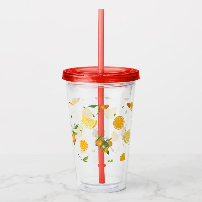 Vaso Acrílico Cítricos TROPICAL SUMMER FRUTA Naranja Lemon Slice (Anverso)