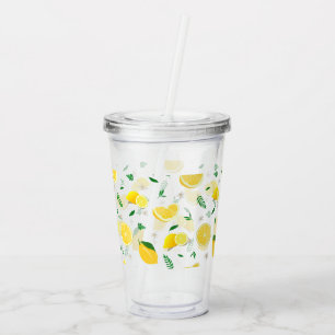 Vaso Acrílico Citrus tropical verano Naranja fresco limón Slice