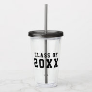Vaso Acrílico Clase de año de graduación simple