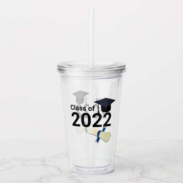 Vaso Acrílico Clase elegante de año de graduación de 2022 (Anverso)