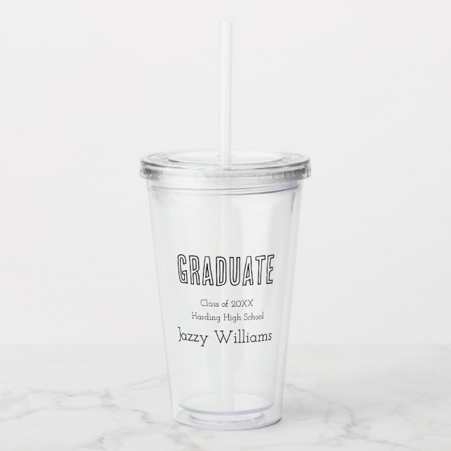 Vaso Acrílico Clase moderna de Grad Personalizada (Anverso)