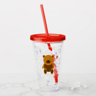 Vaso Acrílico Clásico de teddybear marrón