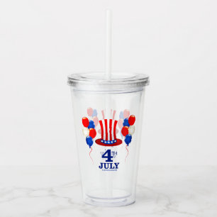 Vaso Acrílico Clásico del Día de la Independencia del 4 de julio