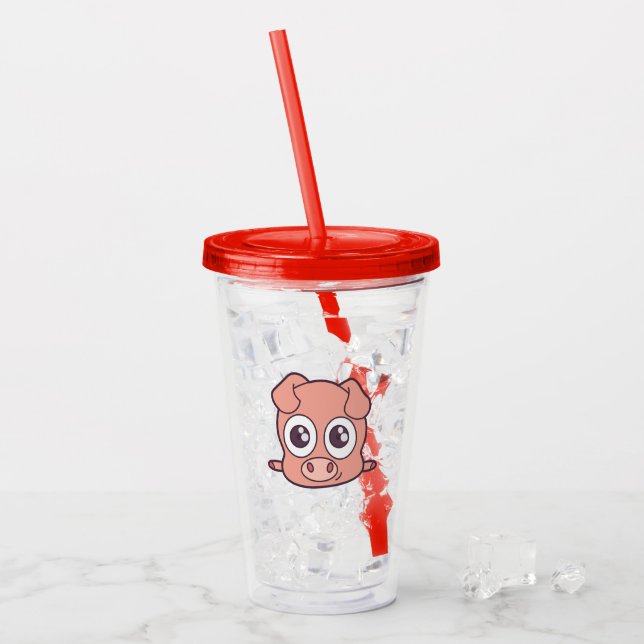 Vaso Acrílico Clísico de cerdo (Anverso (hielo))