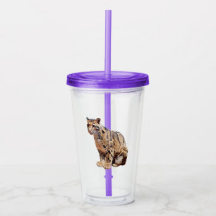 Vaso Acrílico clouded leopard photograph jungle big cat animal