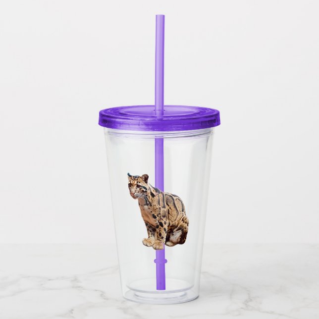 Vaso Acrílico clouded leopard photograph jungle big cat animal   (Anverso)