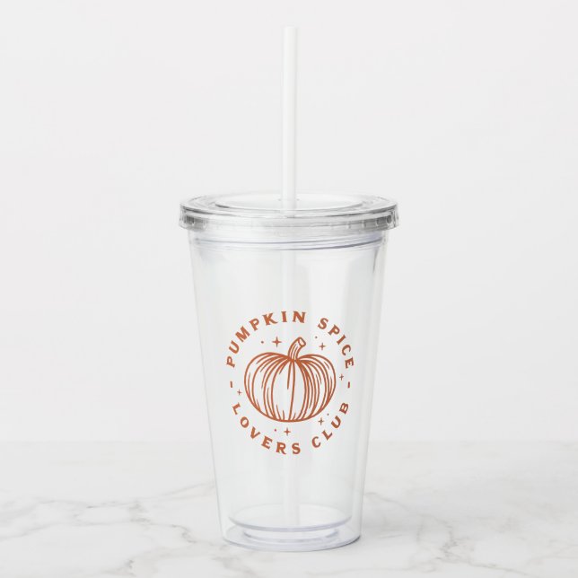 Vaso Acrílico Club de amantes de las especias de calabaza (Anverso)