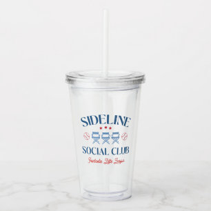 Vaso Acrílico Club Social Basal de Béisbol con nombre de liga