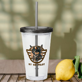 Vaso Acrílico Co-piloto de Perro Cute, Mascota de Guay Animal, A